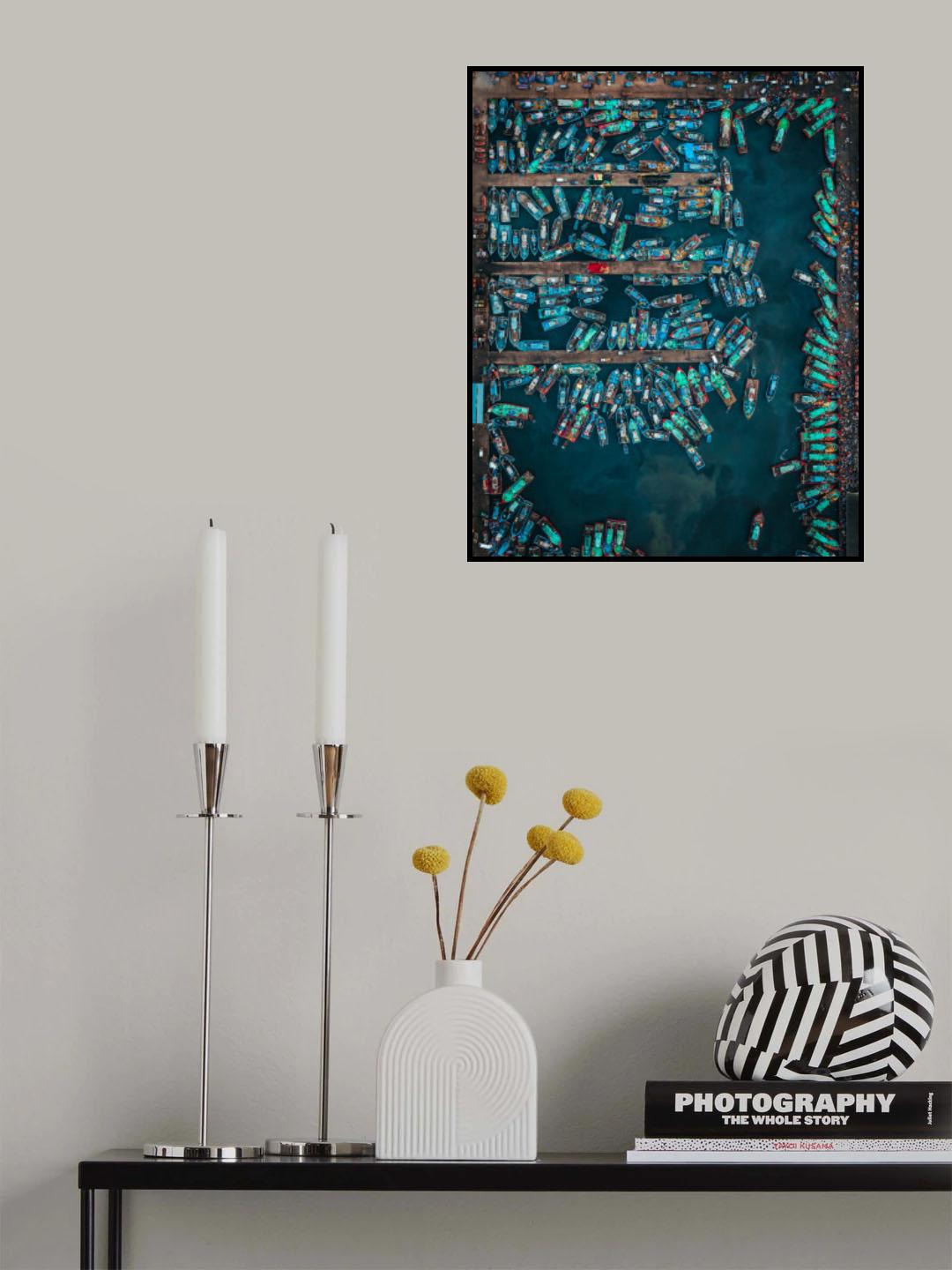 Traffic Jam at Malpe Fishing Harbour Poster och Canvastavla
