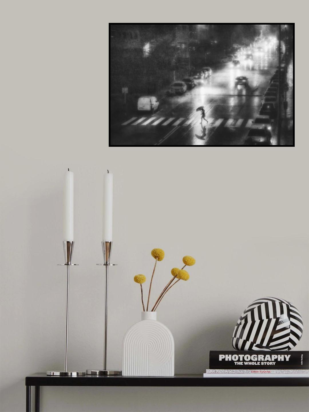 Hasty Steps in the Rain Poster och Canvastavla