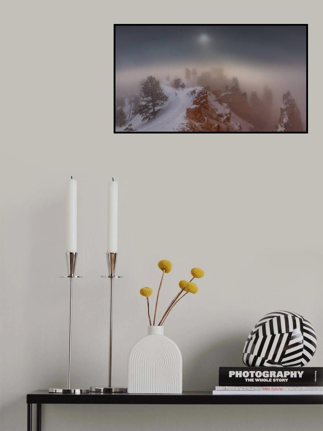 Foggy Snowy Morning Poster och Canvastavla