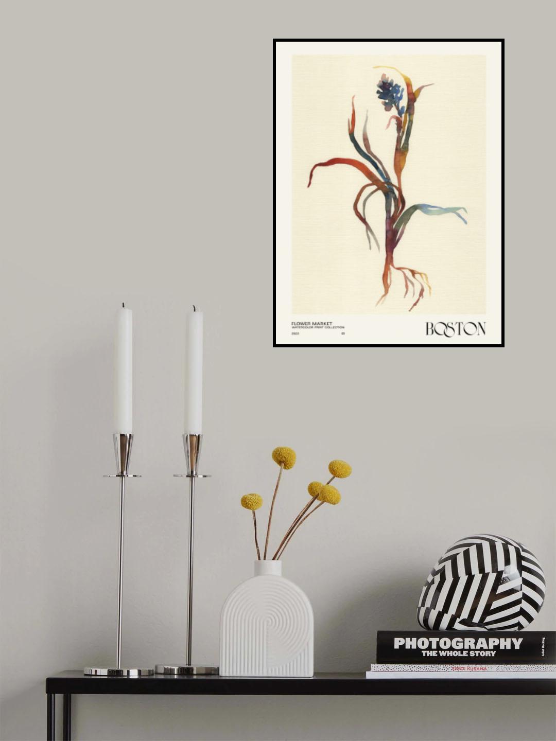 Watercolor print collection. Flower market - Boston Poster och Canvastavla