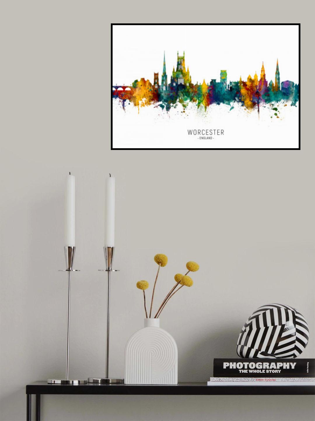 Worcester England Skyline Poster och Canvastavla
