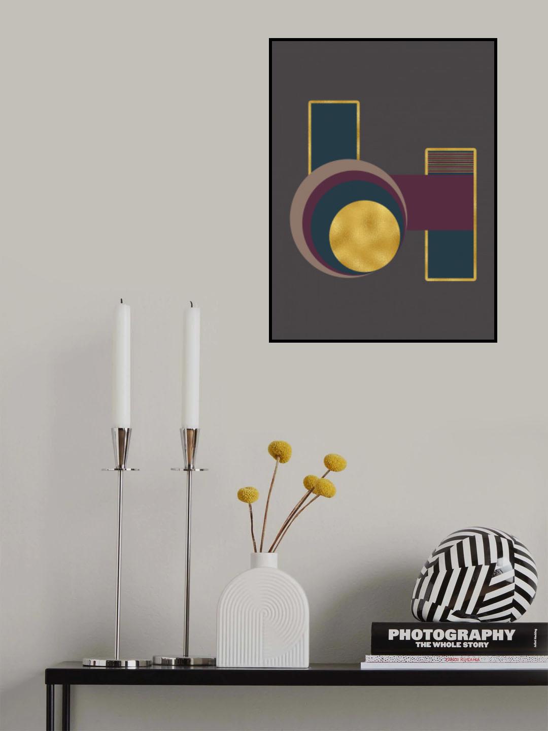 Squares and Circles 3 Grey Bg Poster och Canvastavla