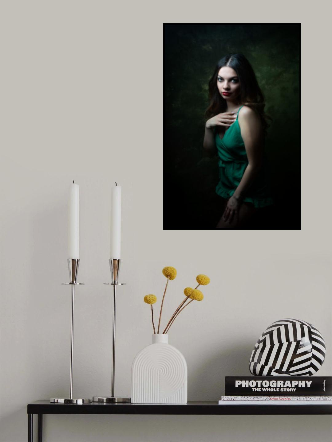 red lips and green Poster och Canvastavla