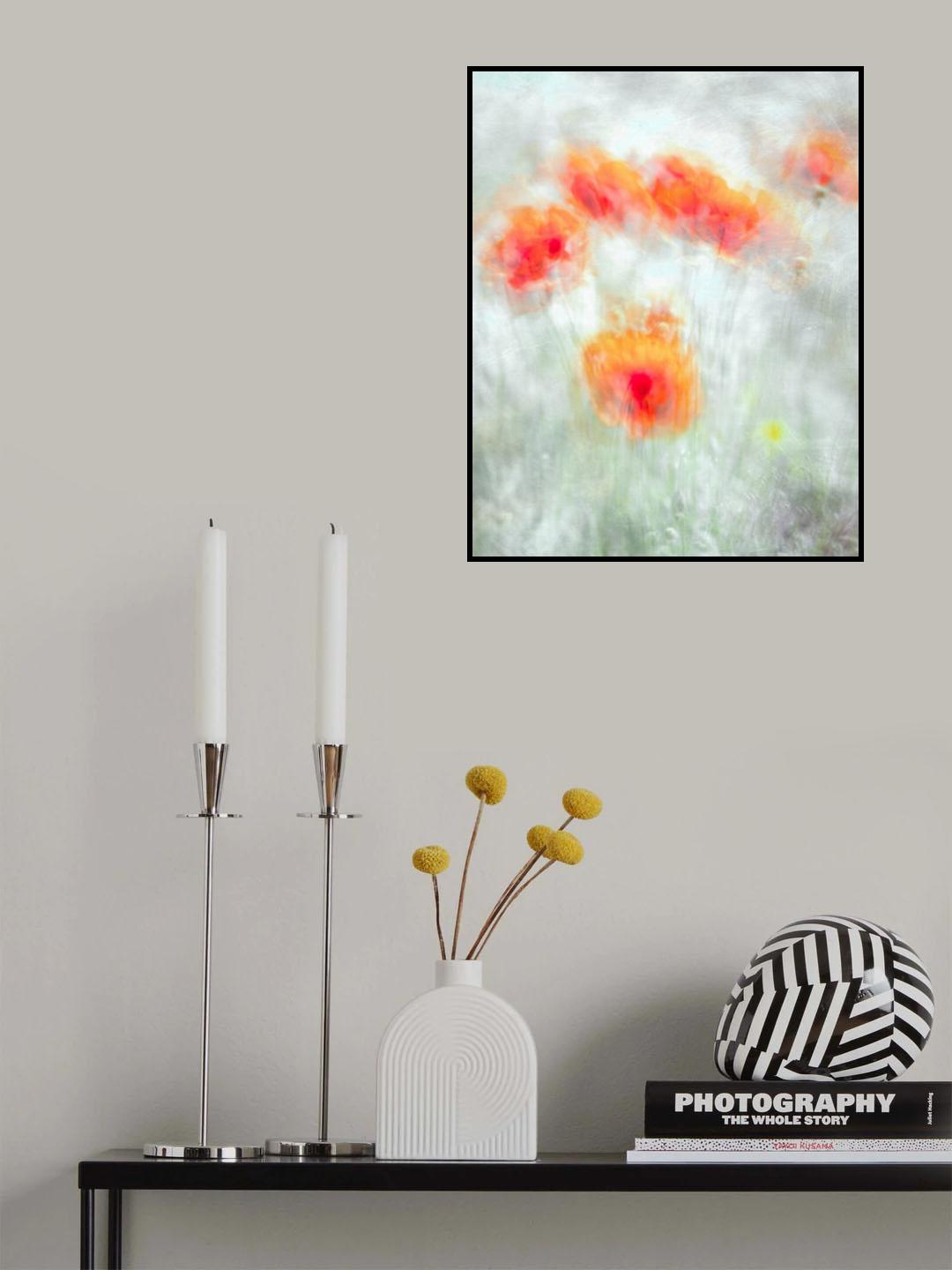 Red Corn Flowers Poster och Canvastavla
