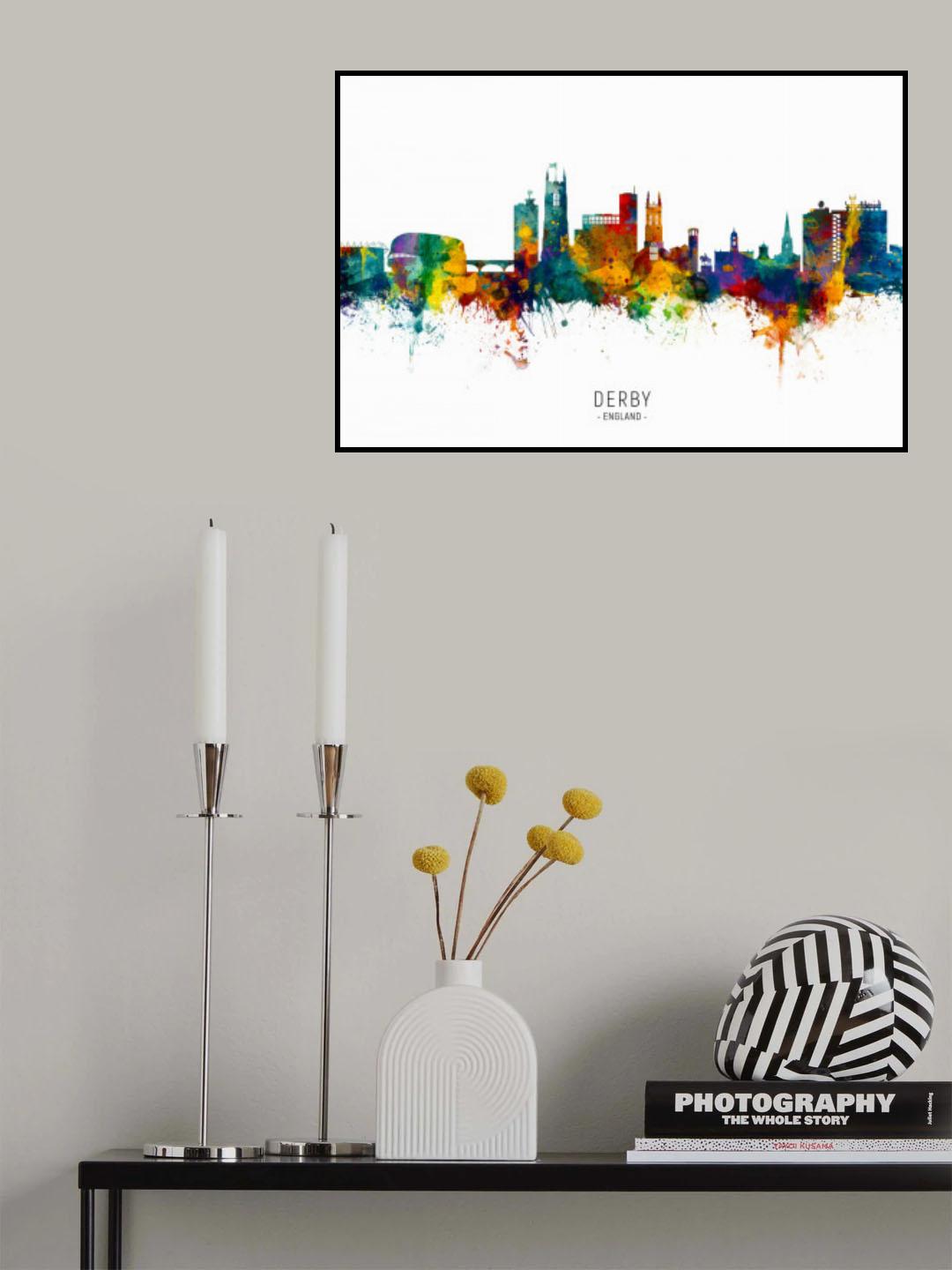 Derby England Skyline Poster och Canvastavla