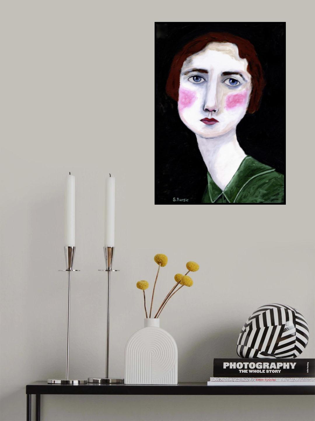 Vintage Woman with pink cheeks Poster och Canvastavla