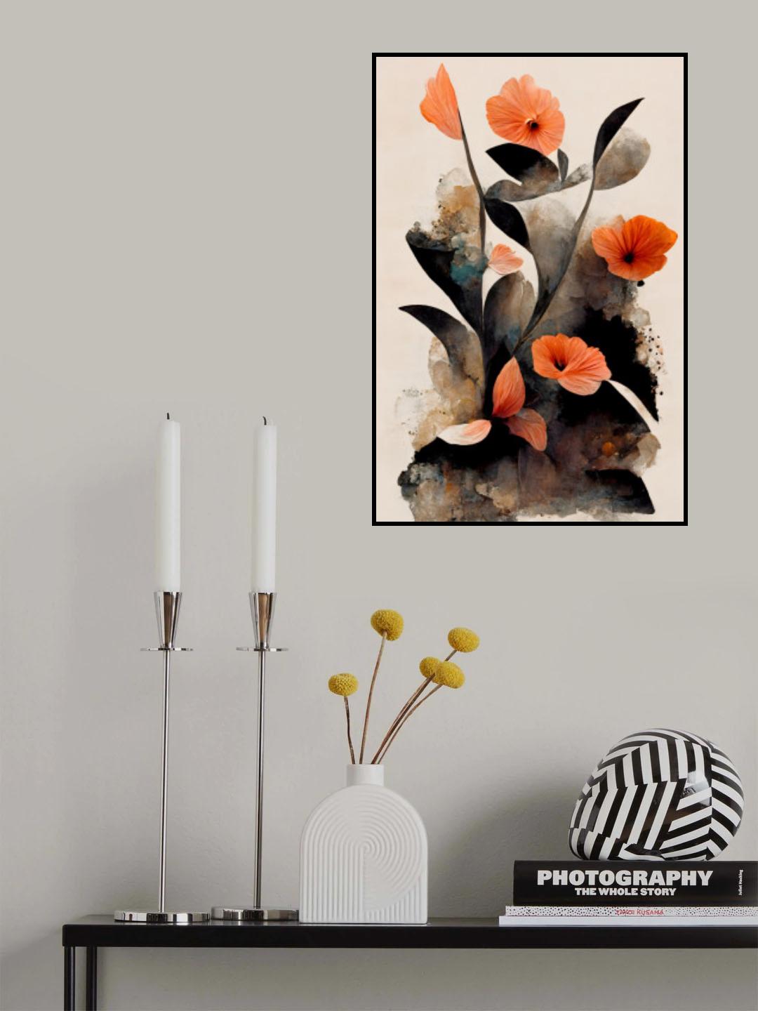 Coral Flowers Poster och Canvastavla