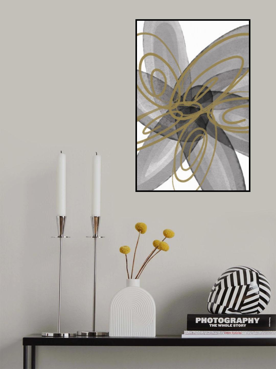 Golden Bloom Poster och Canvastavla