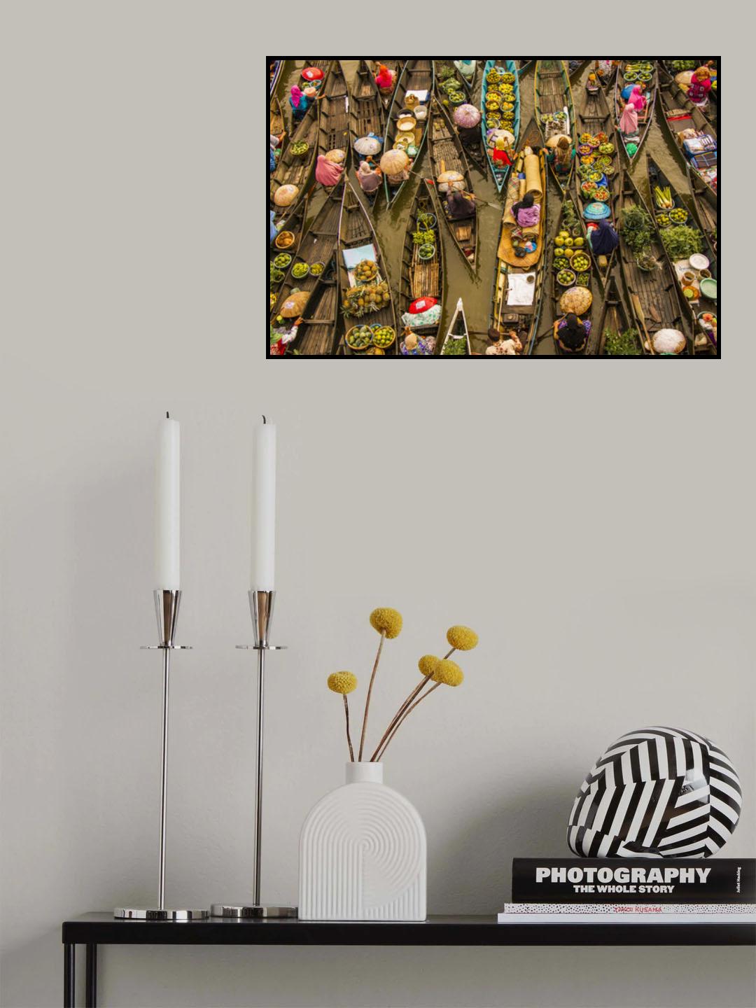 Floating Market Poster och Canvastavla