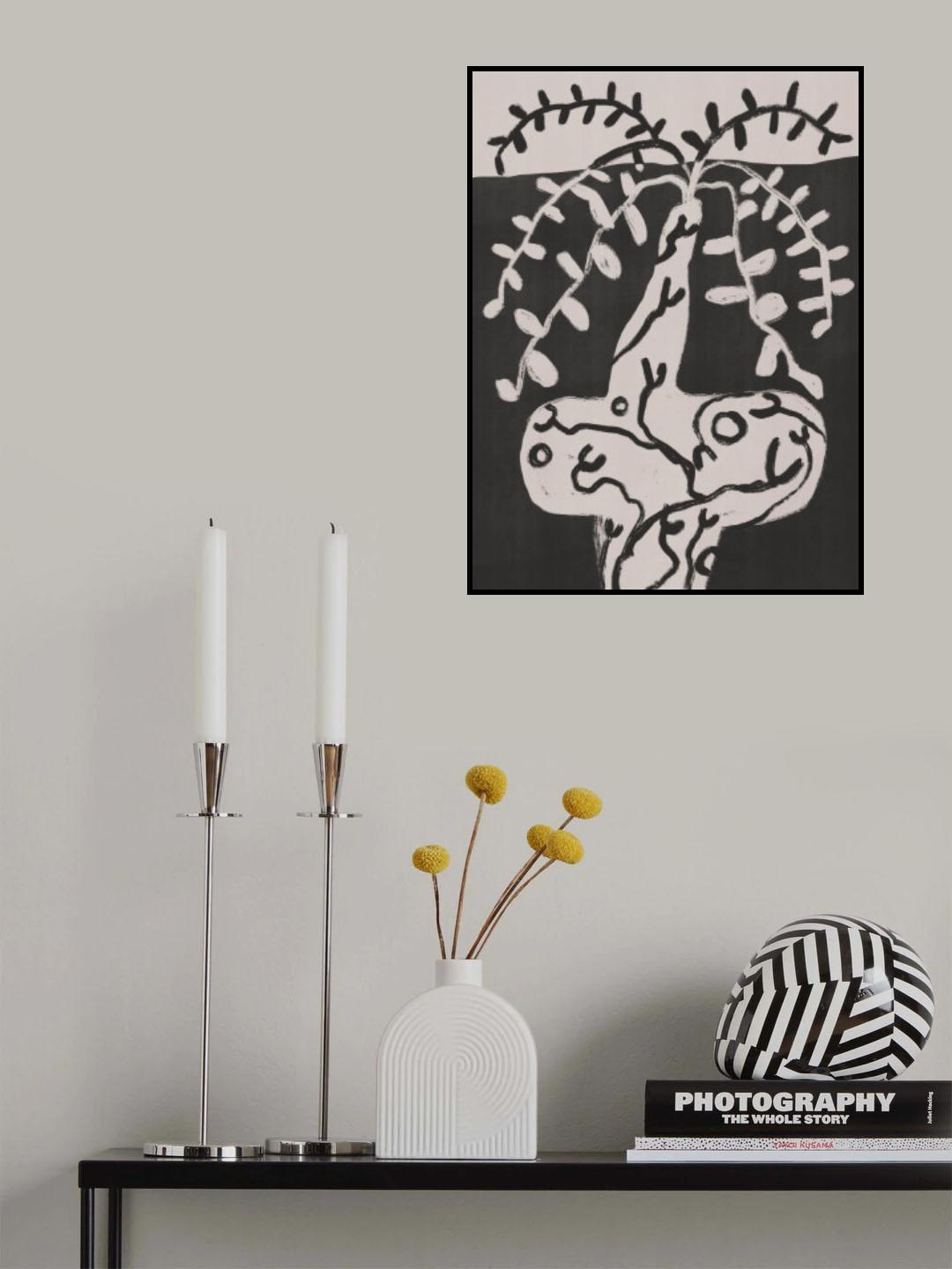 Rustic Pot Plant On the Table Poster och Canvastavla