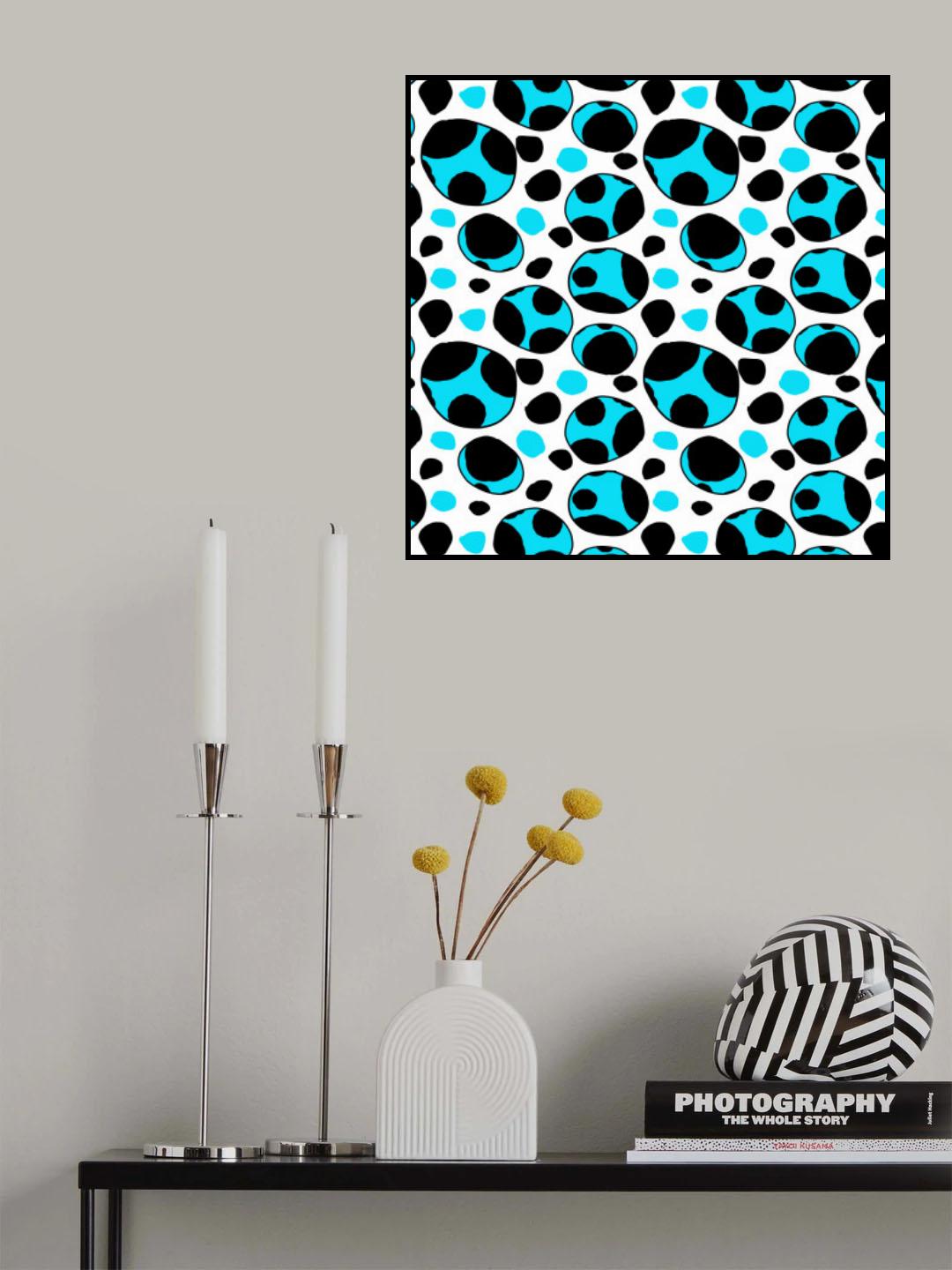 Turquoise Spotty Retro Poster och Canvastavla