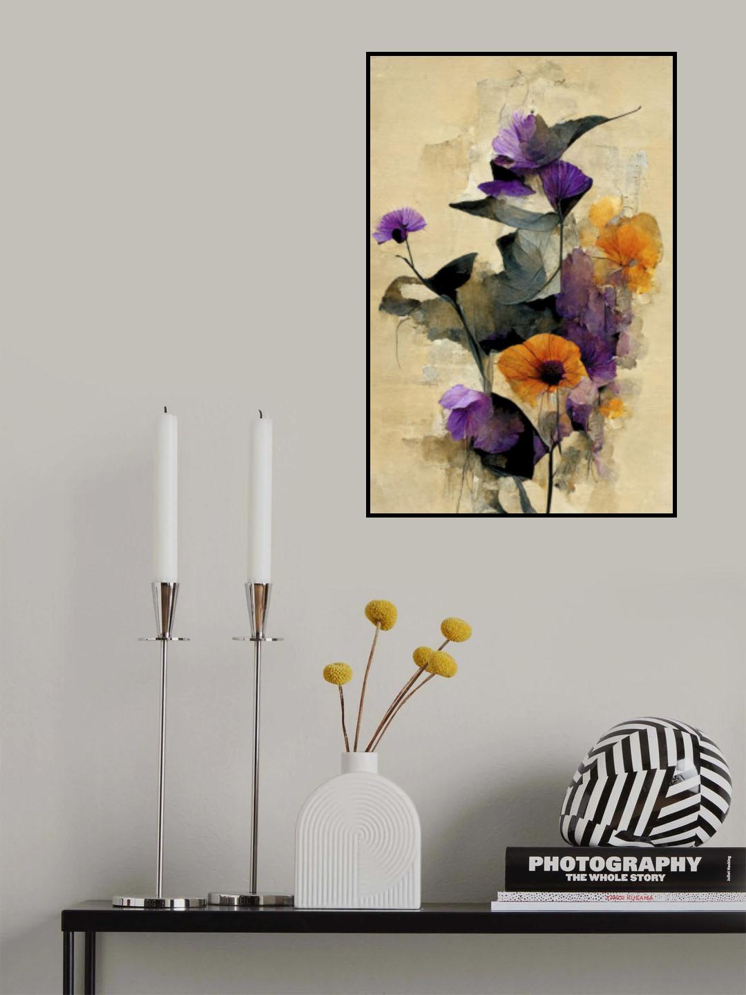 Purple Dry Flowers Poster och Canvastavla