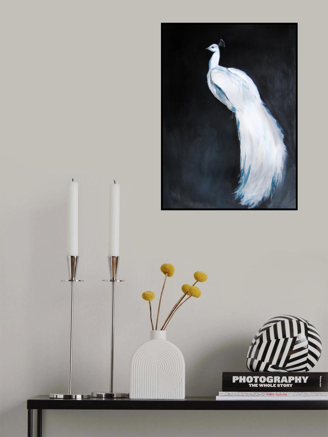 Whitepeacock2 Poster och Canvastavla
