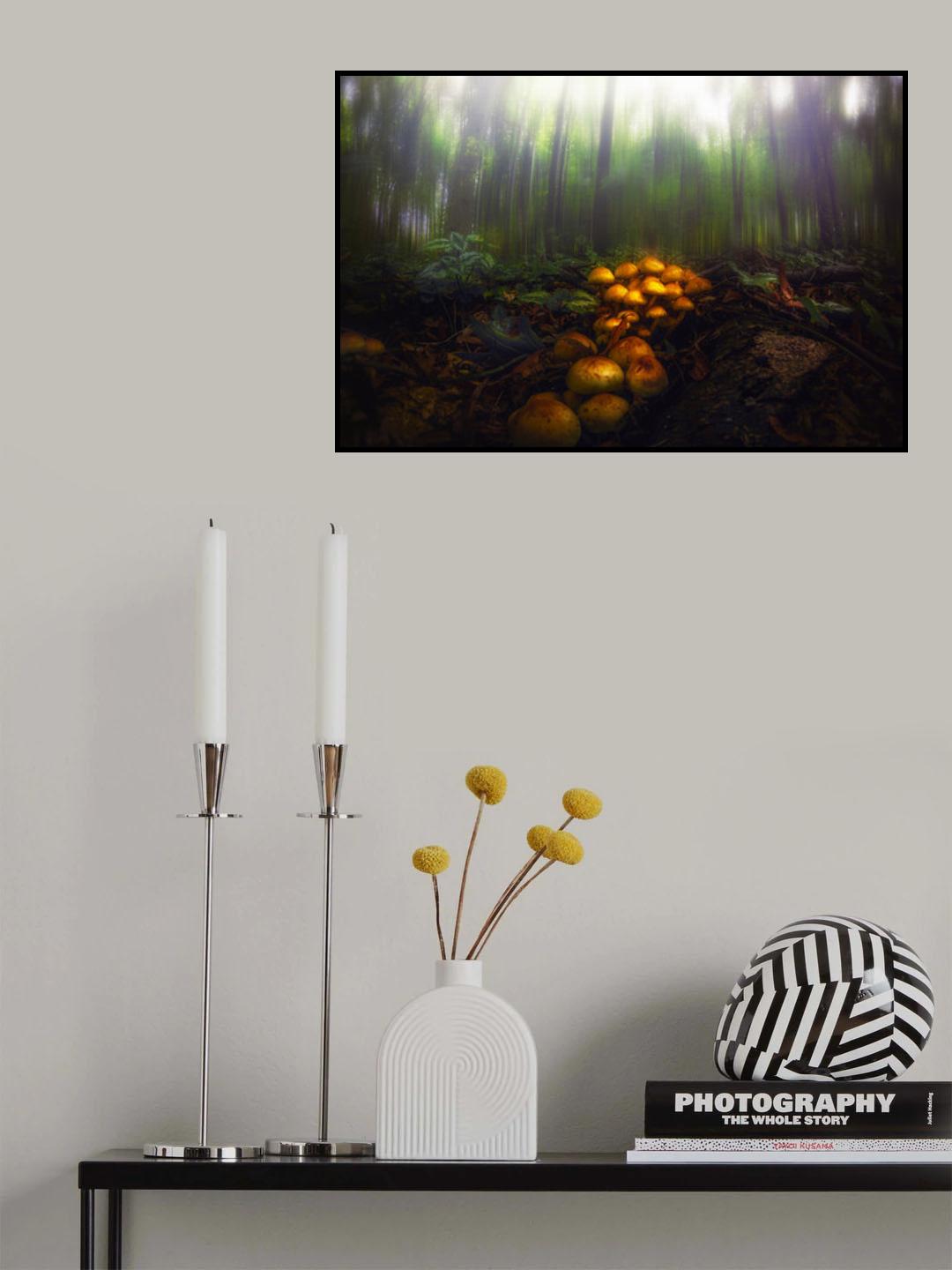 Mushrooms in the Autumn Forest Poster och Canvastavla