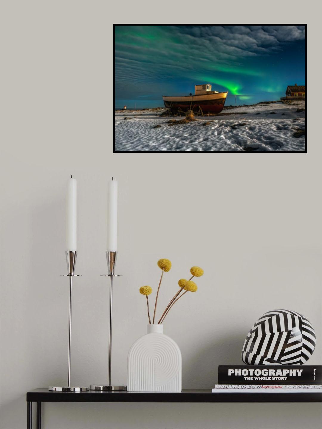 Aurora over Eggum Poster och Canvastavla