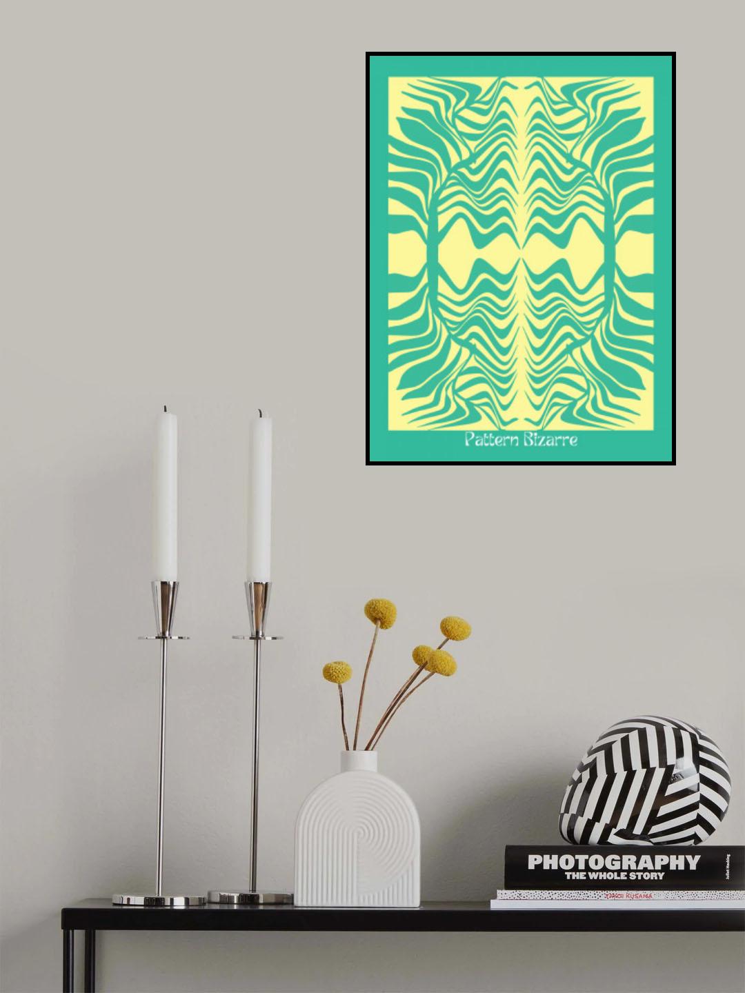 Pattern Bizarre Tropical Palm Leaf In Green Poster och Canvastavla