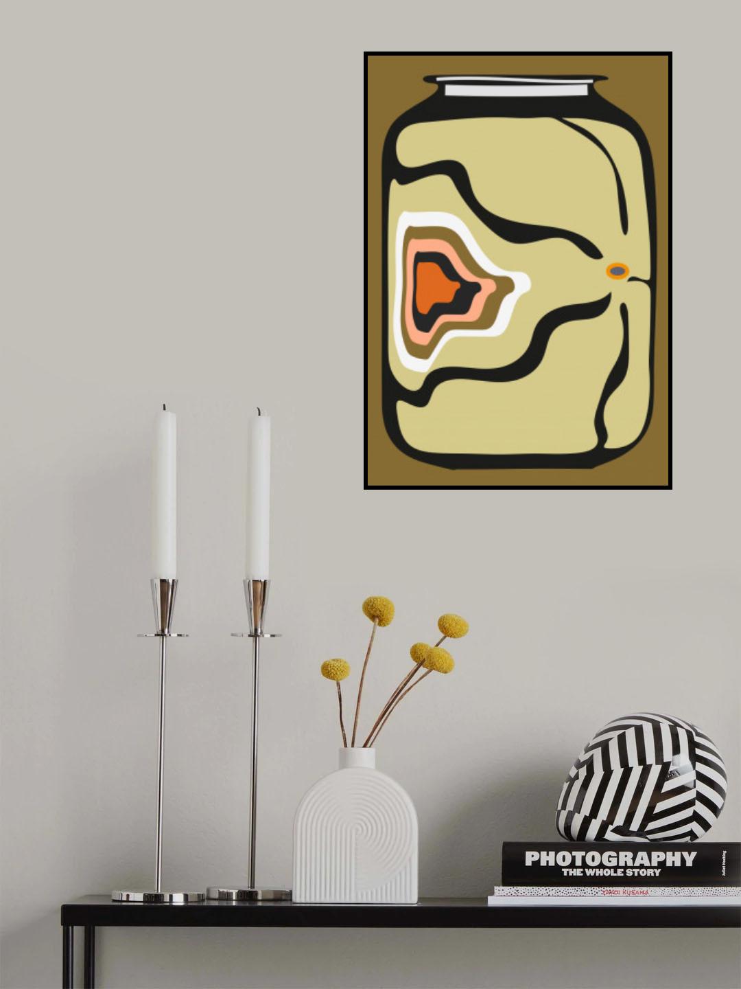 Ukiyo Vase Green Poster och Canvastavla