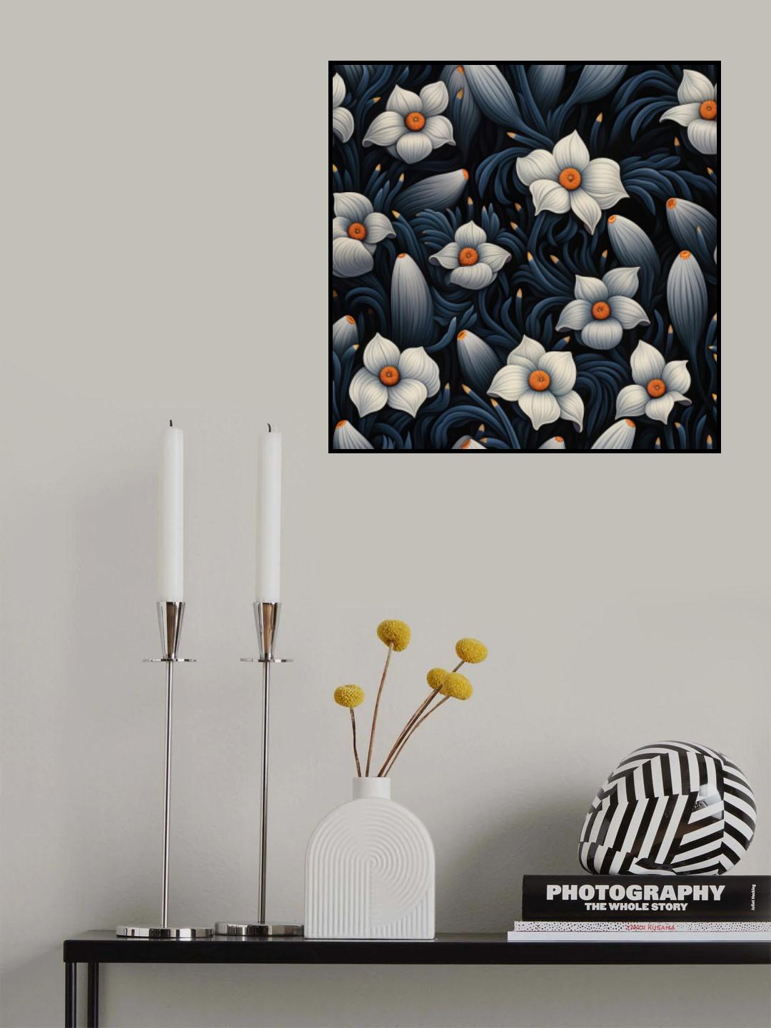 Dark Floral 3 Poster och Canvastavla