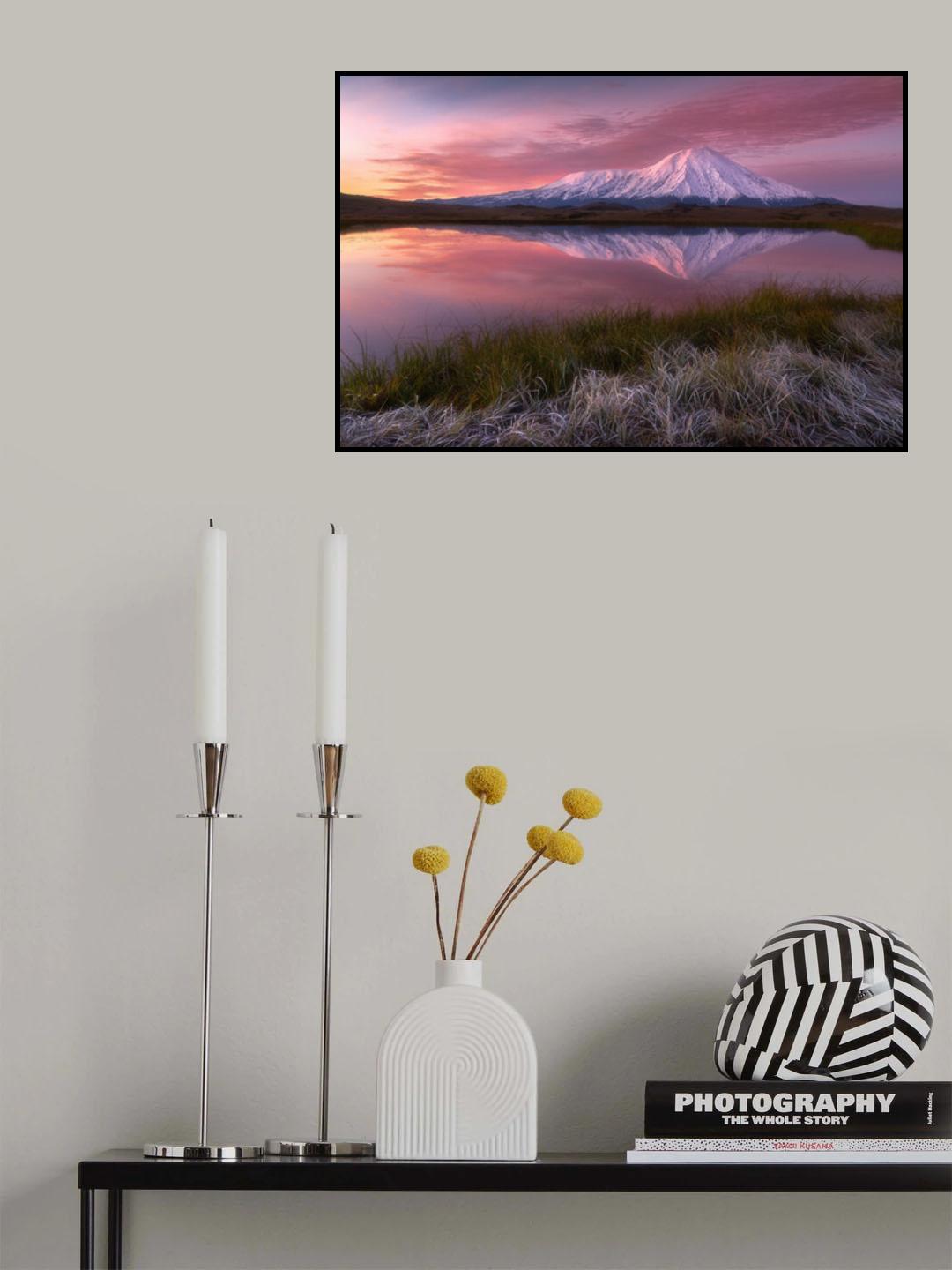 Frosty morning at Tolbachik volcano... Poster och Canvastavla