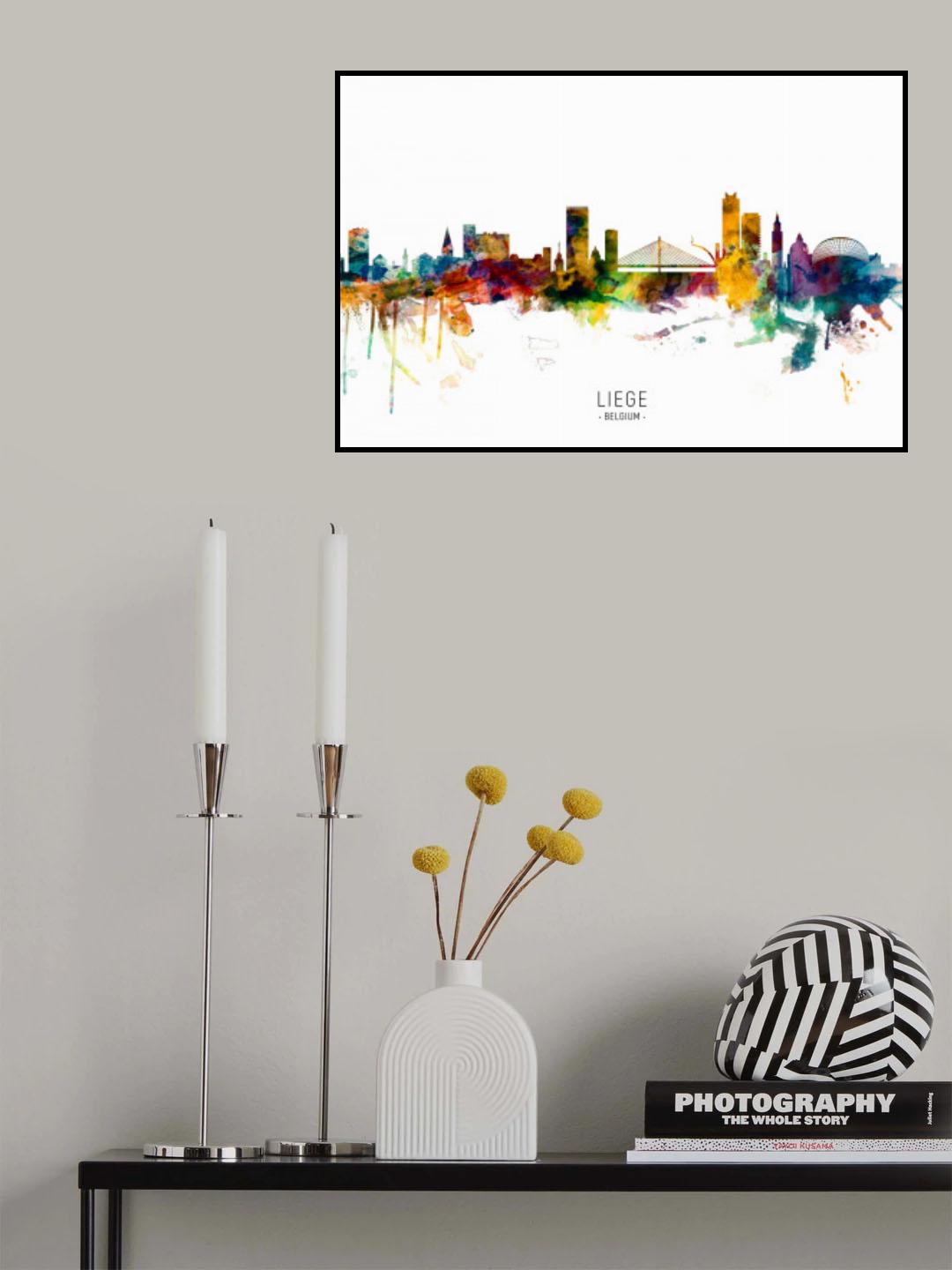 Liege Belgium Skyline Poster och Canvastavla