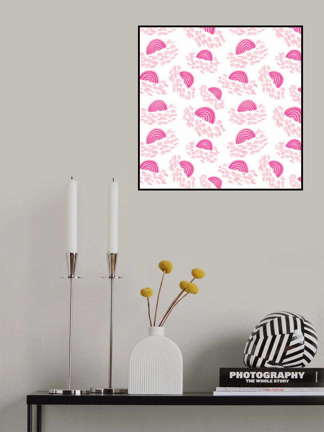 Confetti Rainbows Pink Poster och Canvastavla