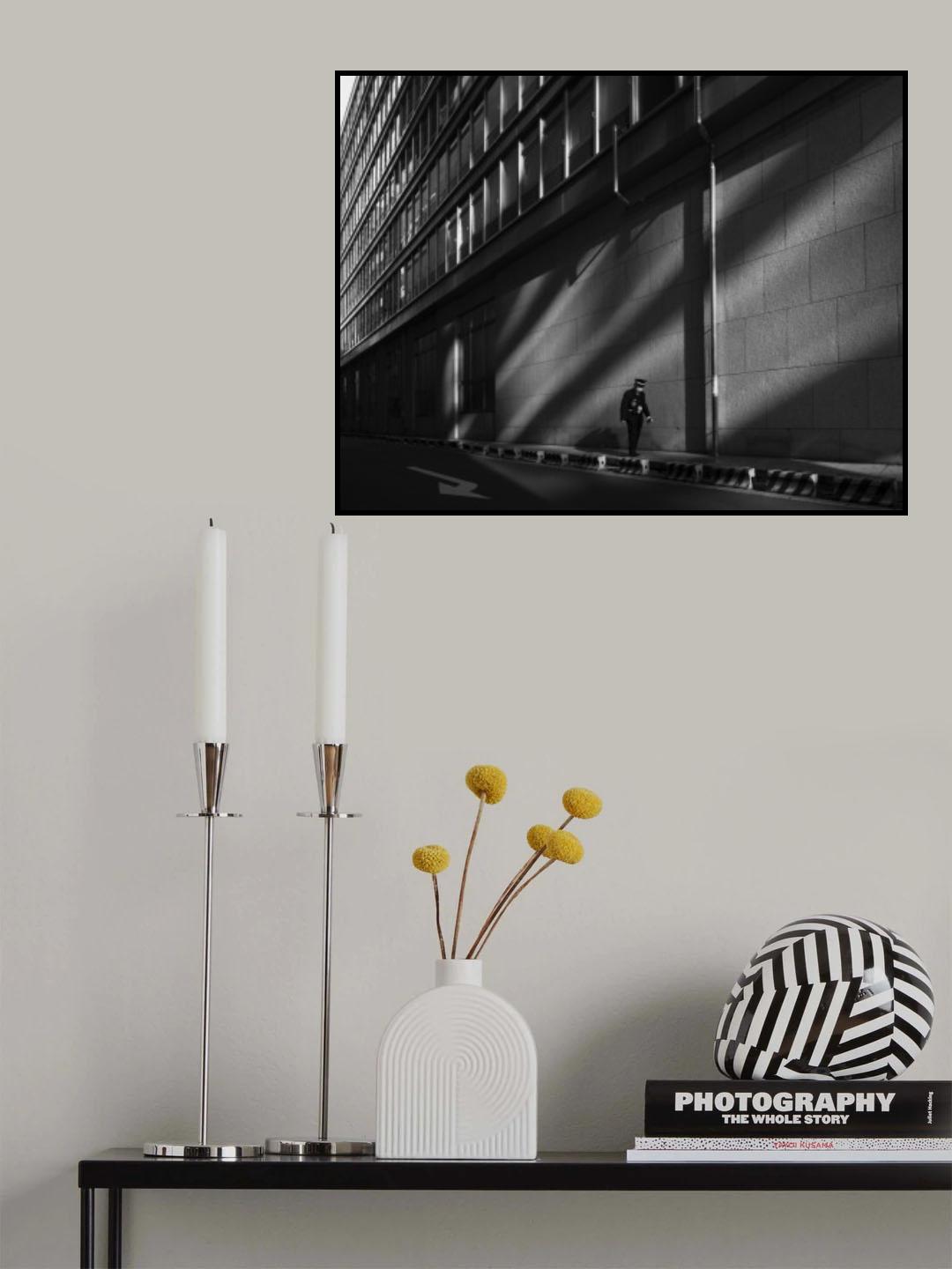 A Narrow Alley where Light and Shadow Intertwine Poster och Canvastavla