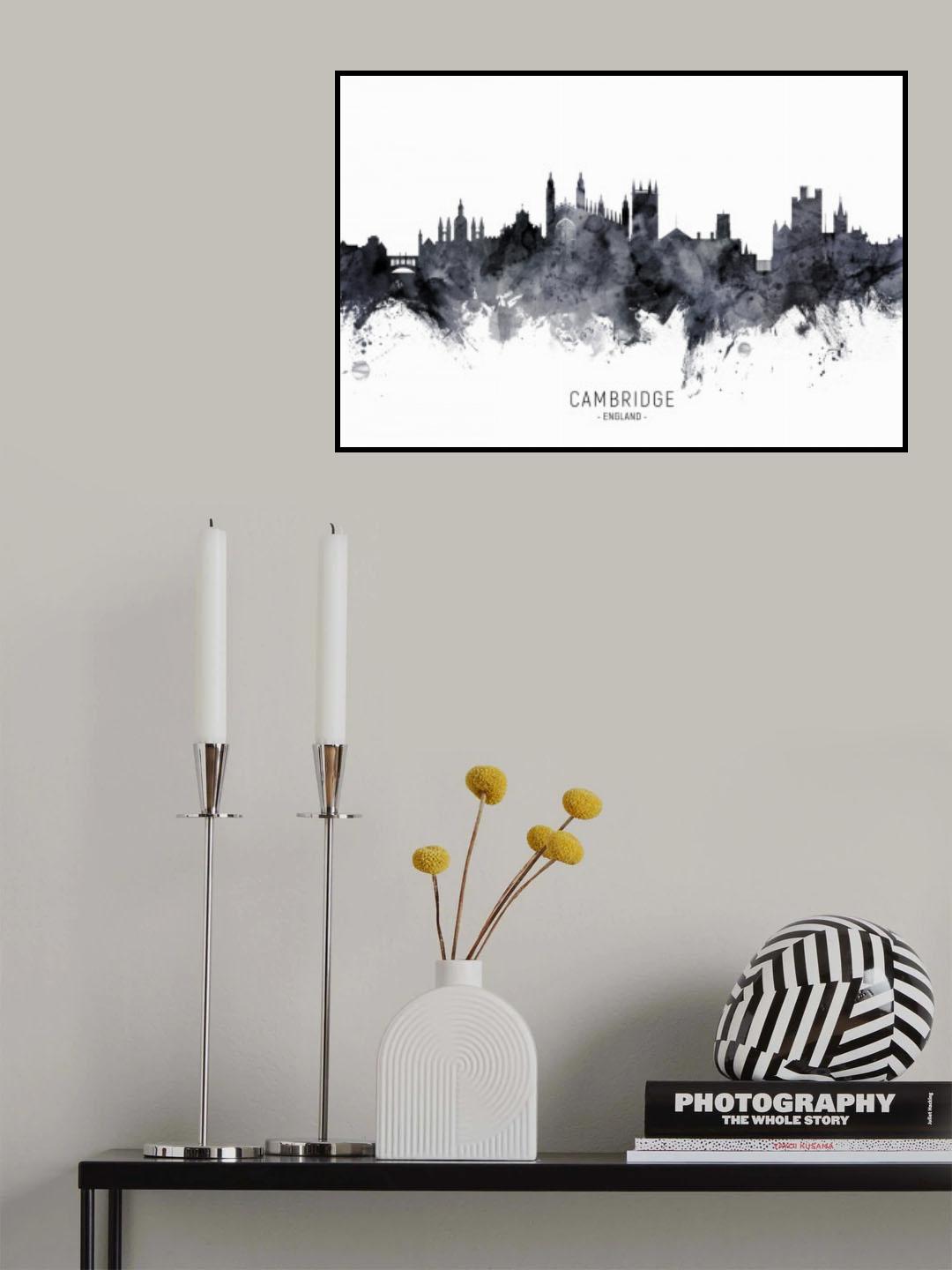 Cambridge England Skyline Poster och Canvastavla