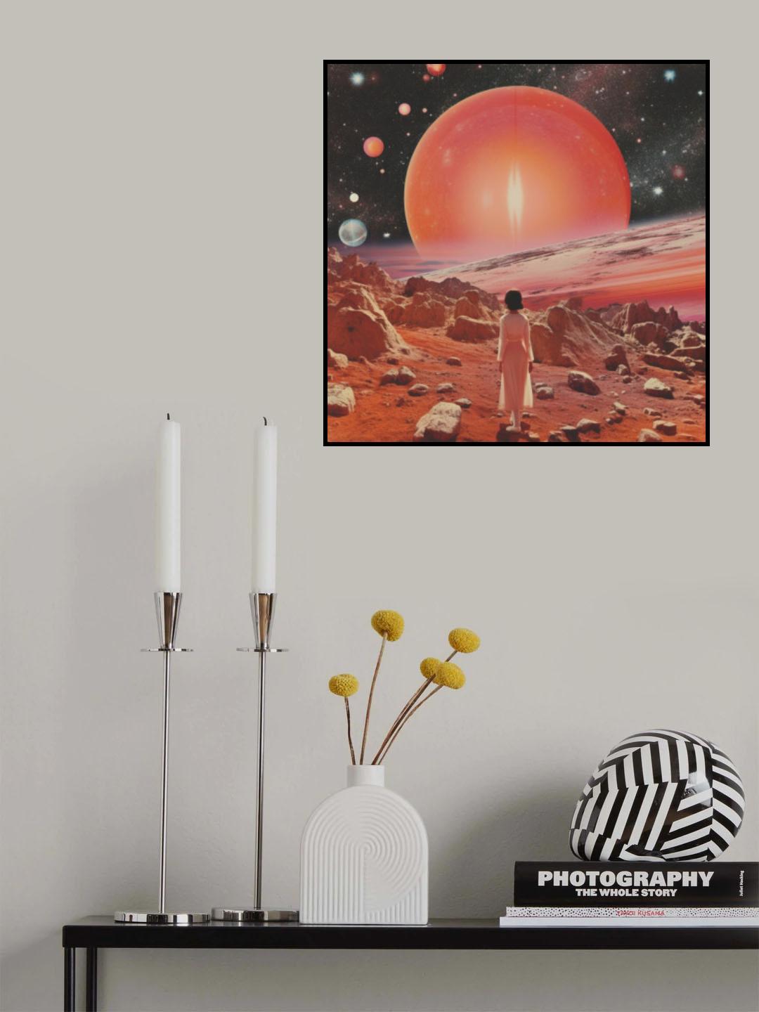 Space Orbs Collage Art Poster och Canvastavla