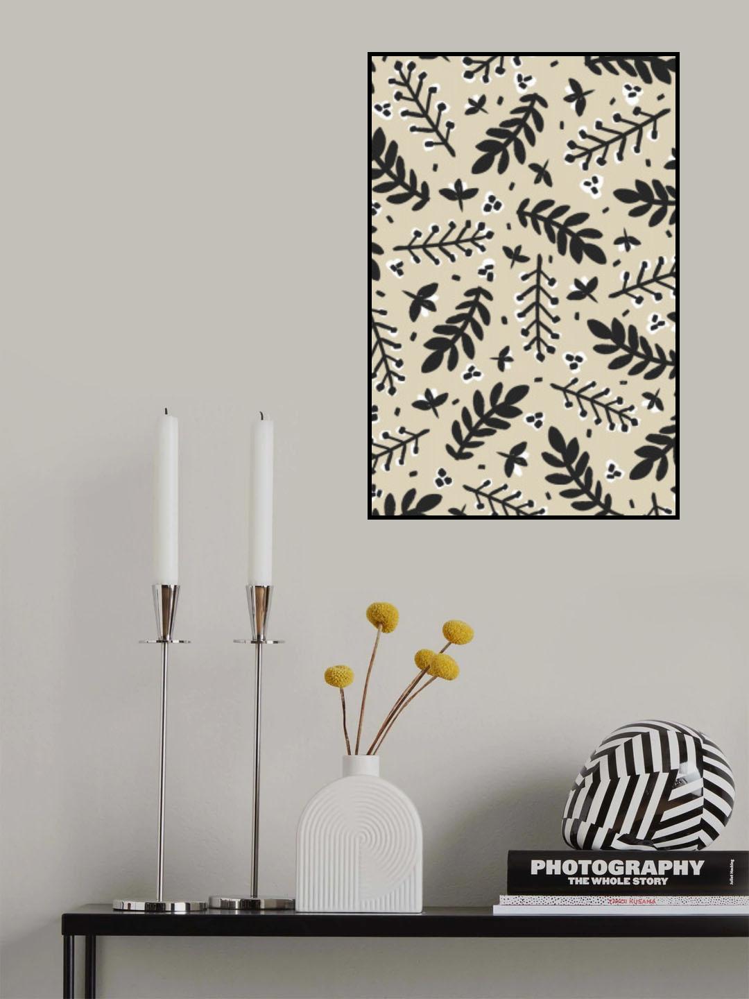 Banches And Berries (Beige) Poster och Canvastavla