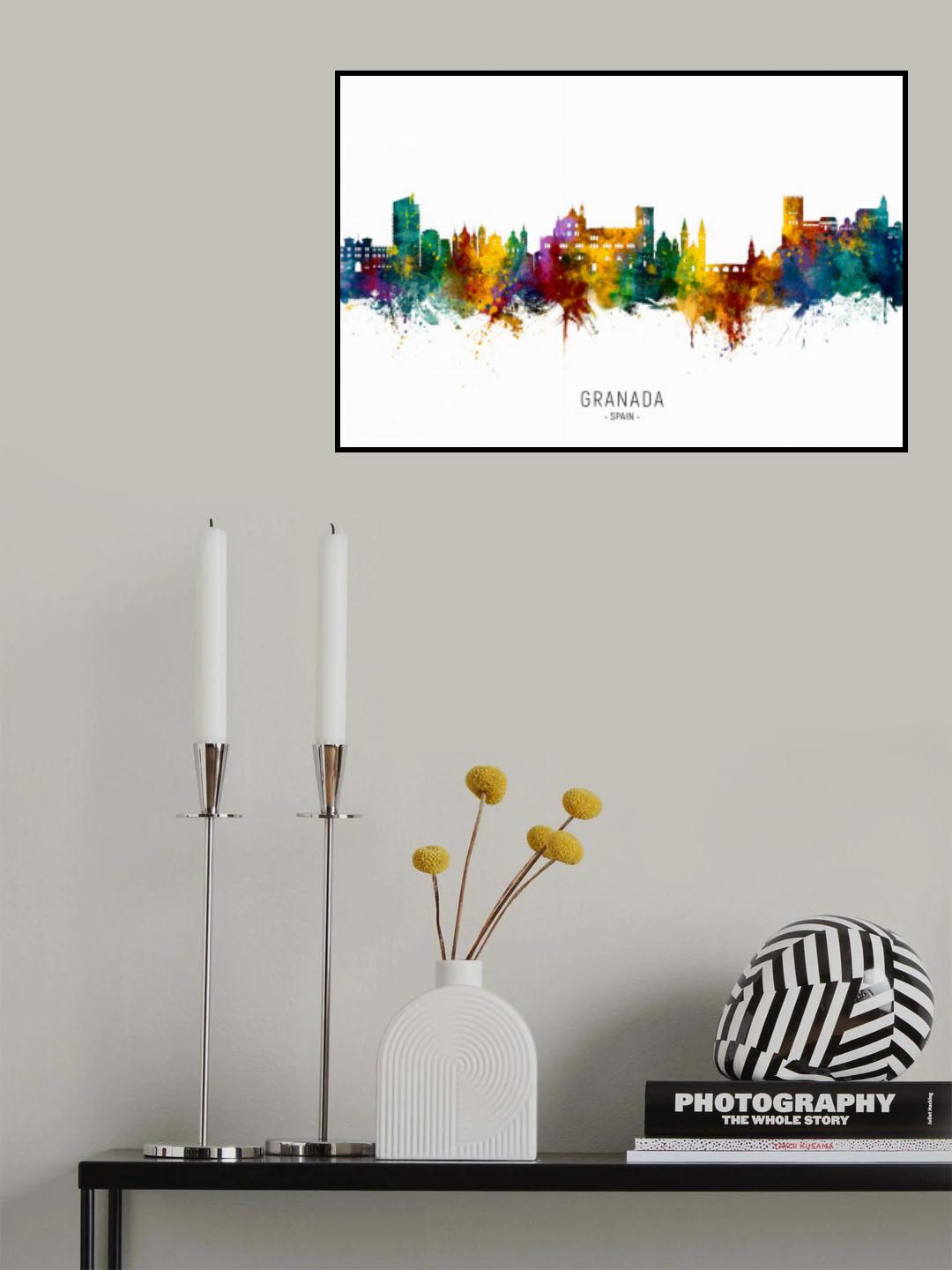 Granada Spain Skyline Poster och Canvastavla