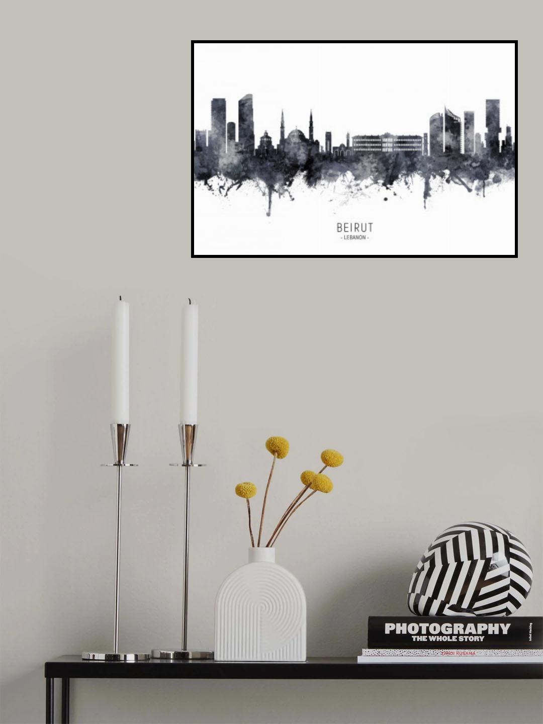 Beirut Lebanon Skyline Poster och Canvastavla