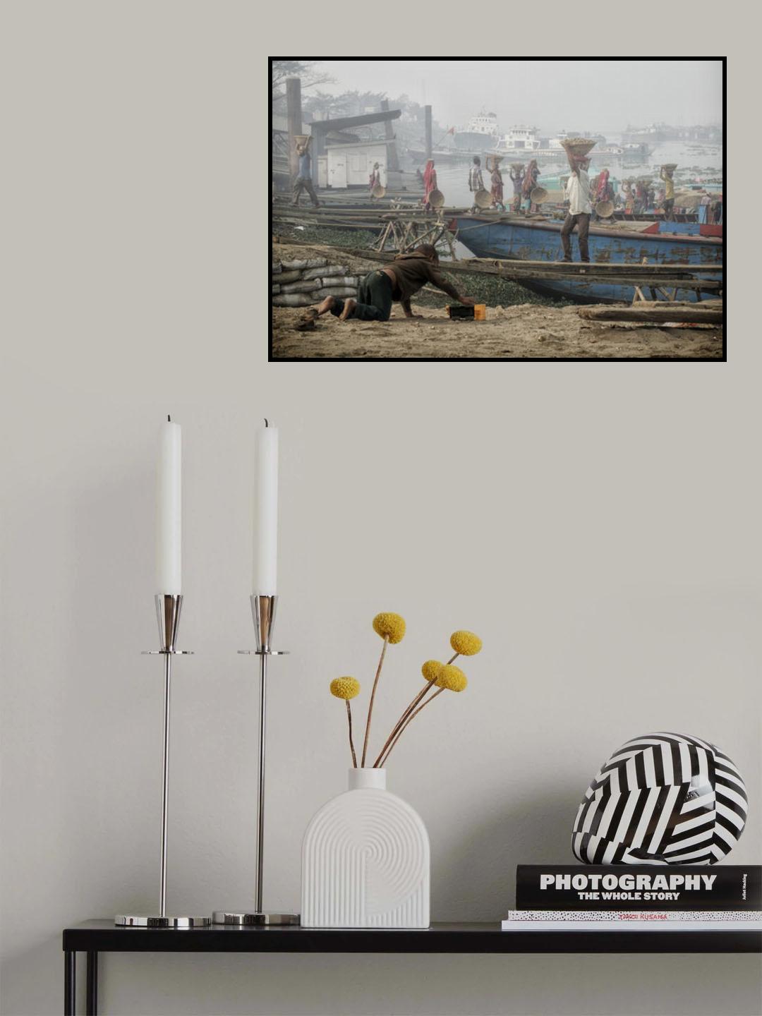 transporters at Buriganga riverbank Poster och Canvastavla