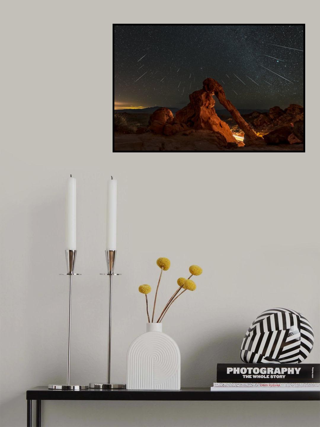 Geminid meteor shower above the Elephant Rock Poster och Canvastavla