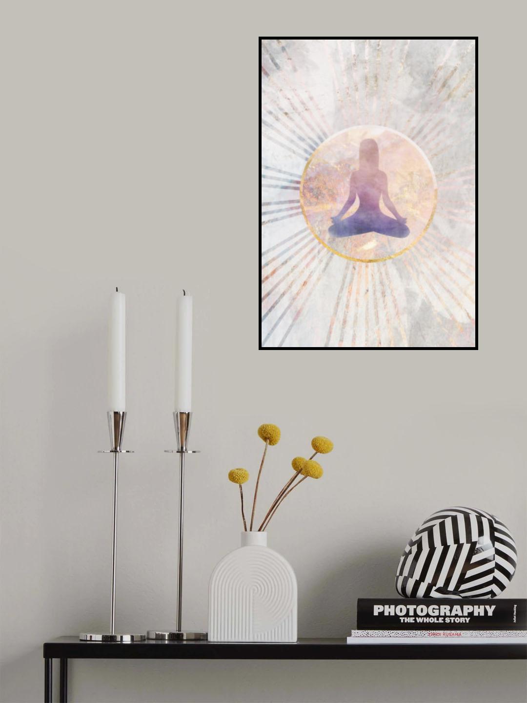 Marble Yoga Sun Rays Poster och Canvastavla