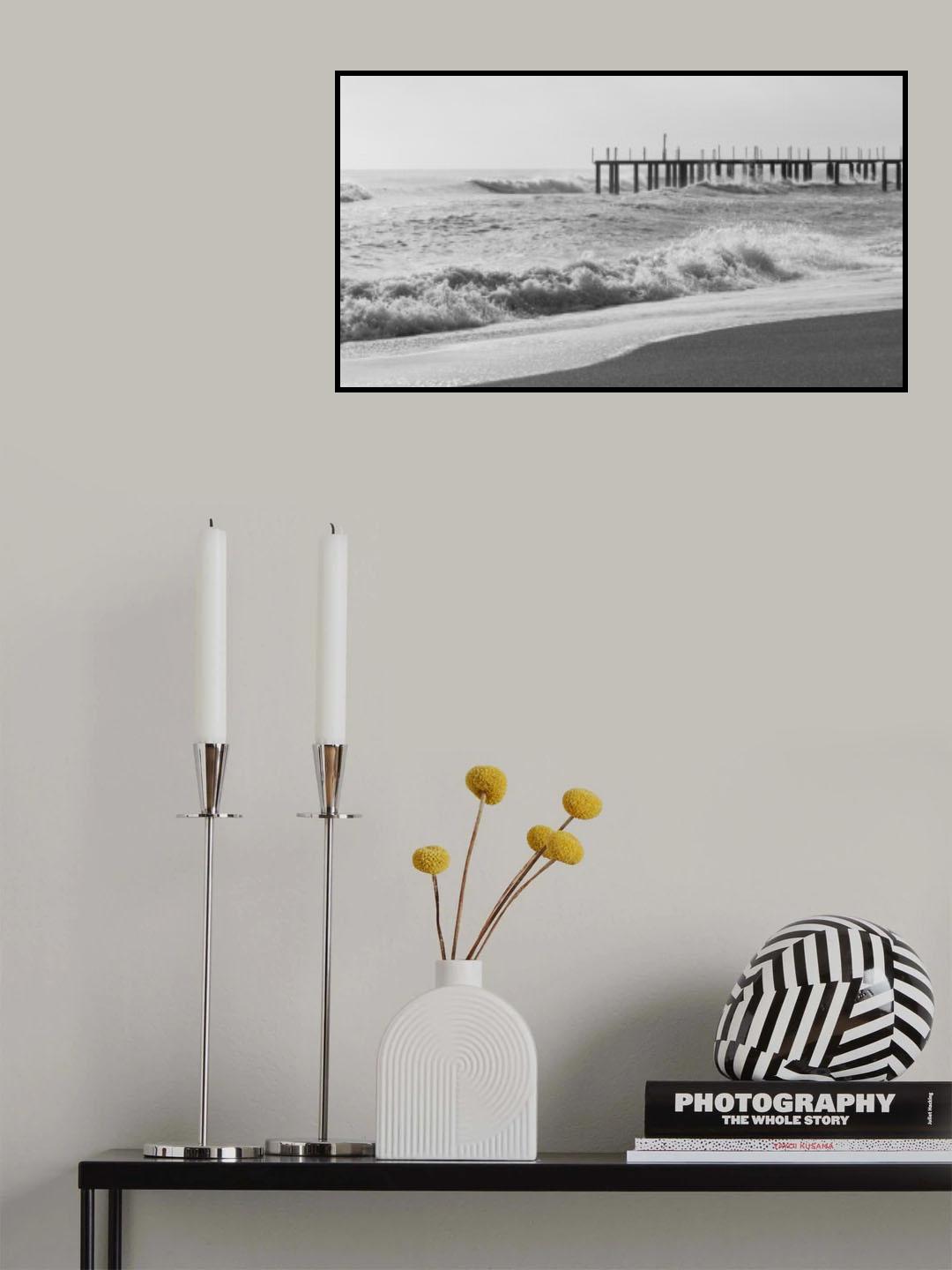 old pier and dramatic landscape Poster och Canvastavla