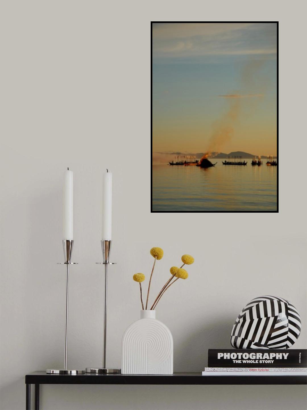 Church boats on the lake Siljan Poster och Canvastavla