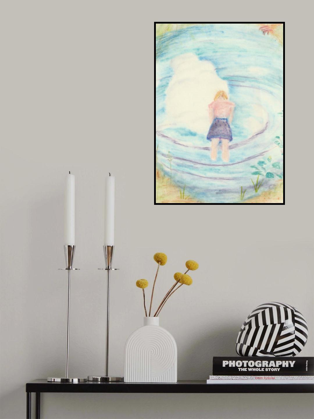 Mädchen im Teich Poster och Canvastavla