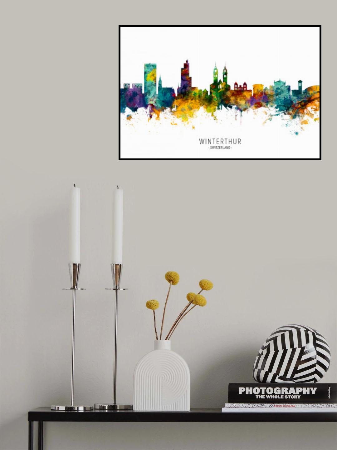 Winterthur Switzerland Skyline Poster och Canvastavla