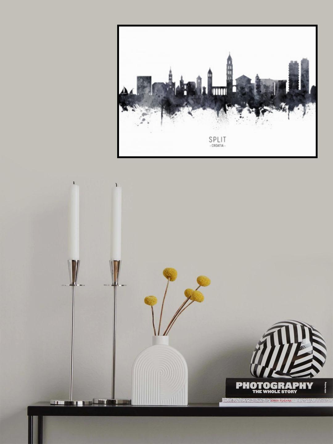 Split Croatia Skyline Poster och Canvastavla