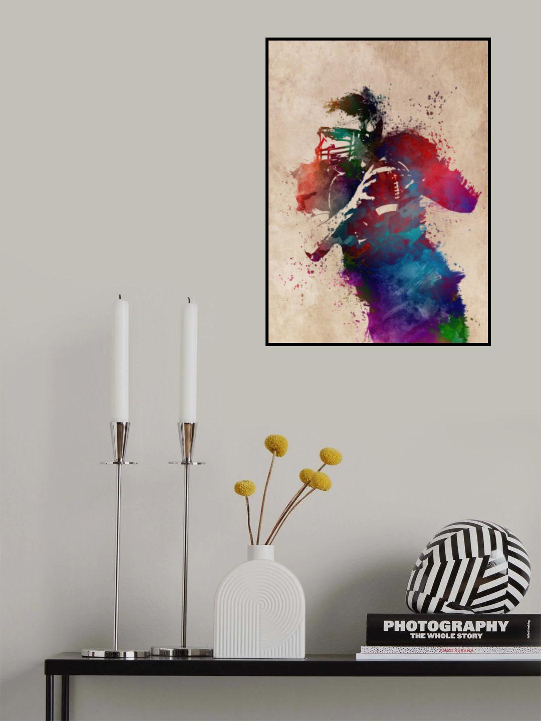 American Football Player Sport Art 6 Poster och Canvastavla