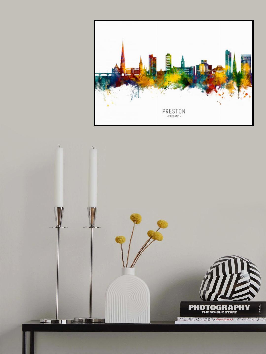Preston England Skyline Poster och Canvastavla