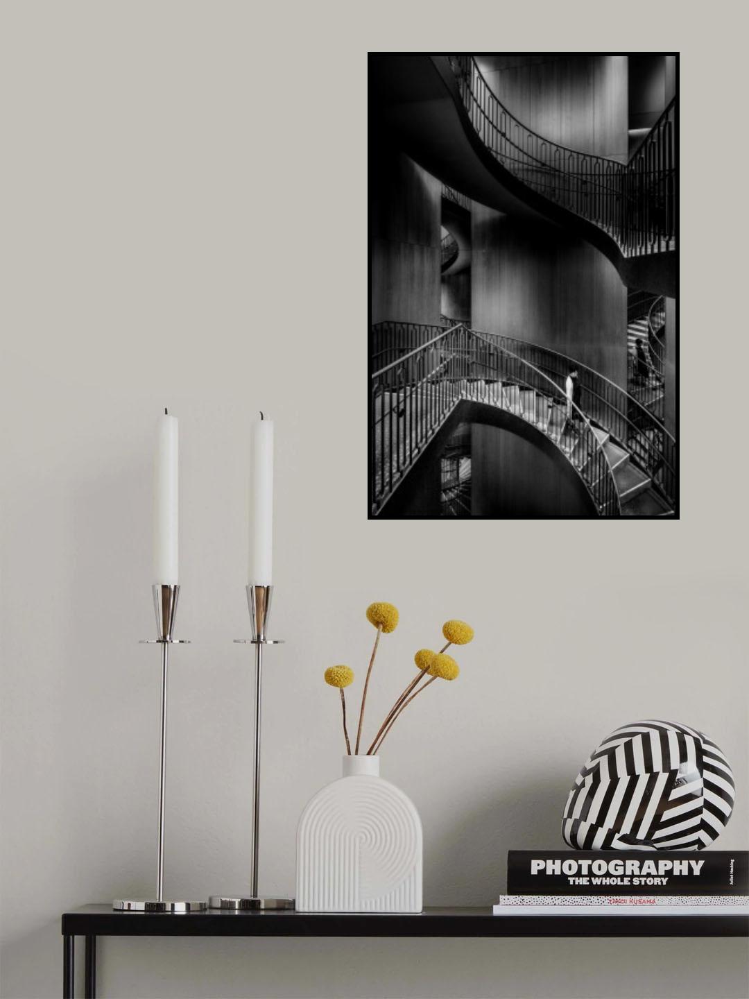 Space with spiral staircases Poster och Canvastavla