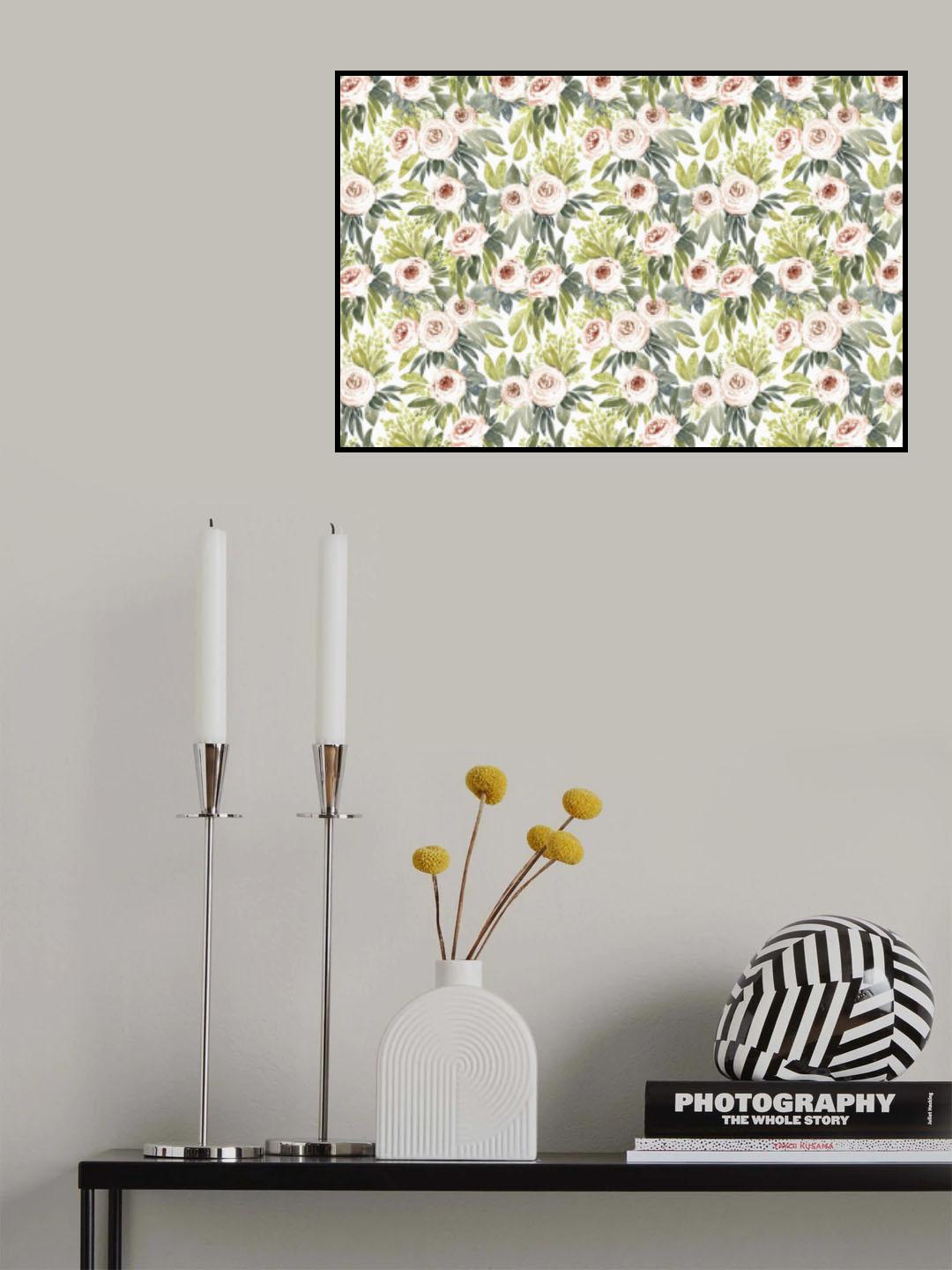 Ananada watercolor botanical pattern Poster och Canvastavla