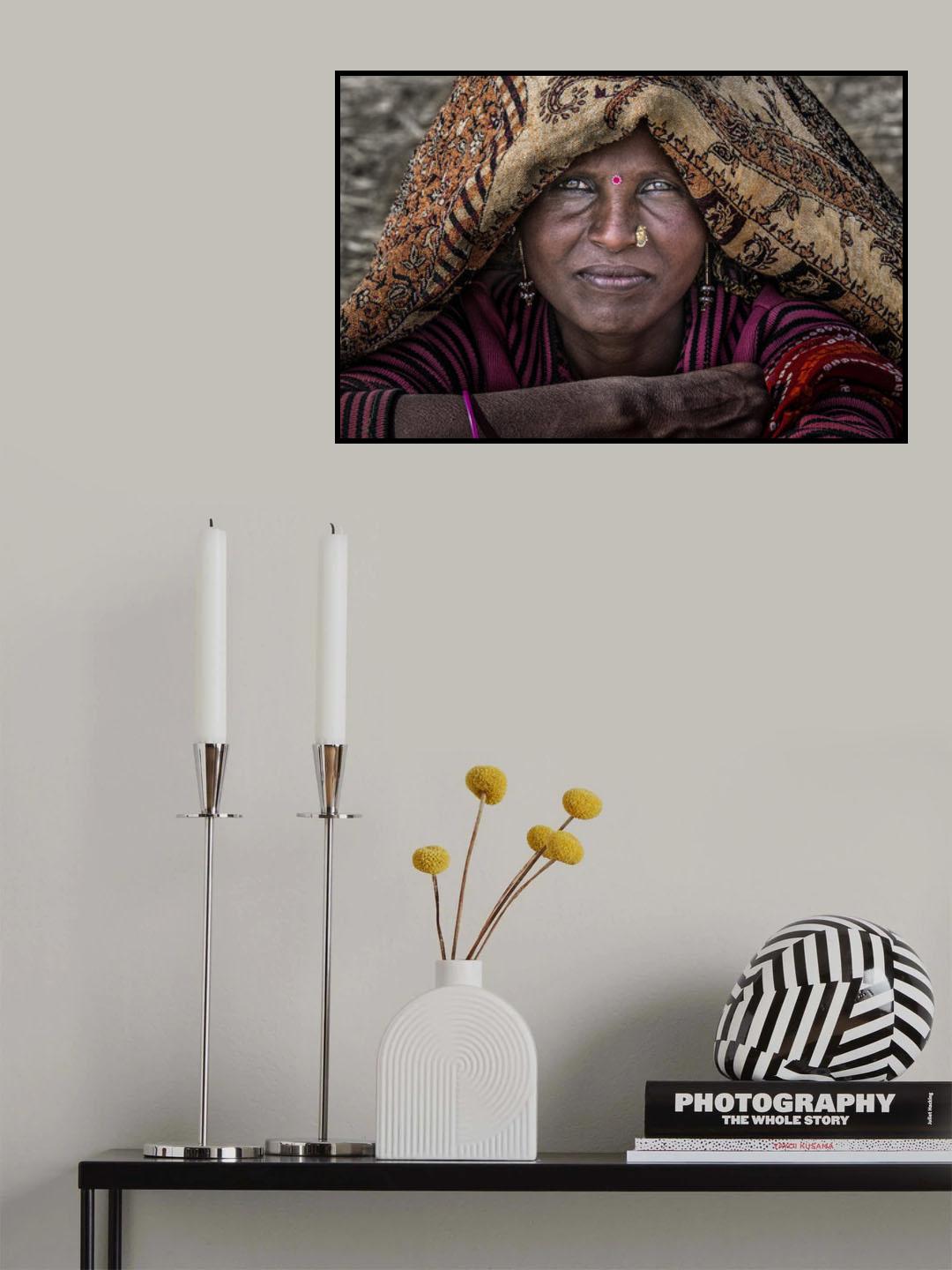 Indian woman at the Kumbh Mela - Prayagraj - India Poster och Canvastavla