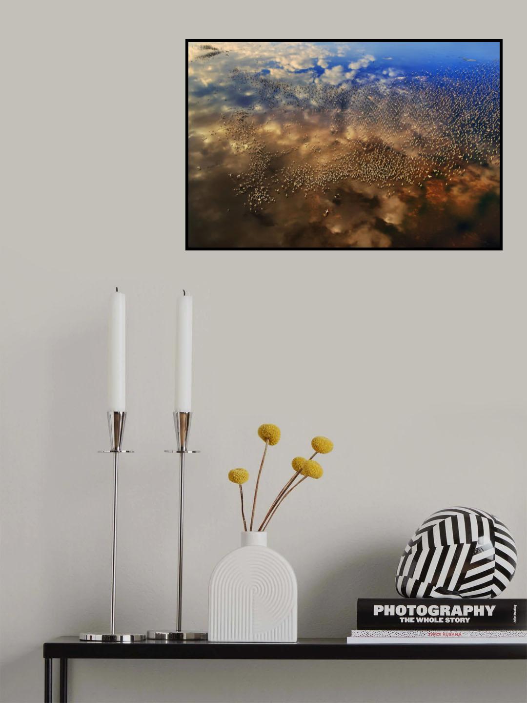 Flamingos over the clouds Poster och Canvastavla
