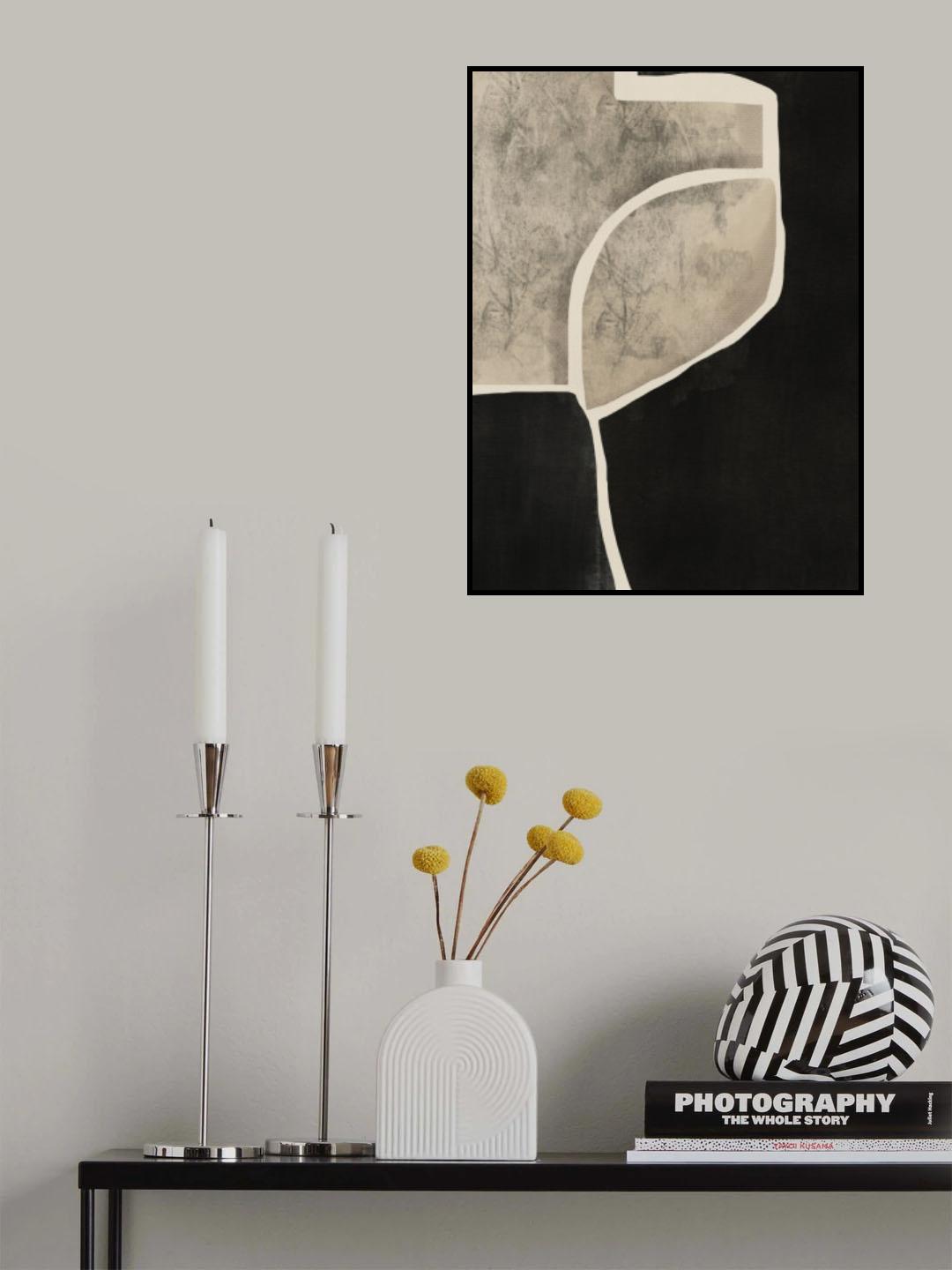 Black Abstract Mosaic Poster och Canvastavla