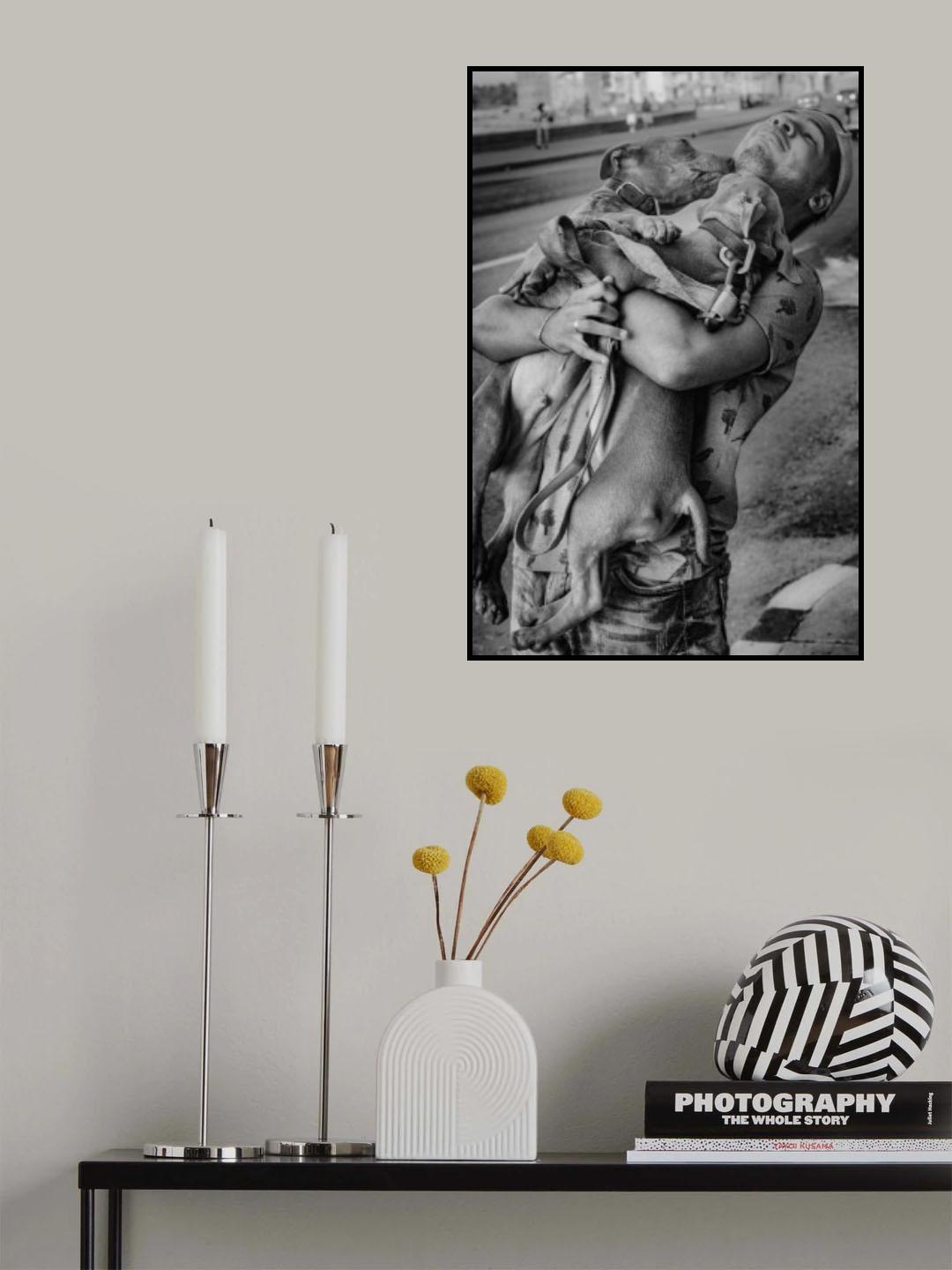Two Dogs and a Man Poster och Canvastavla