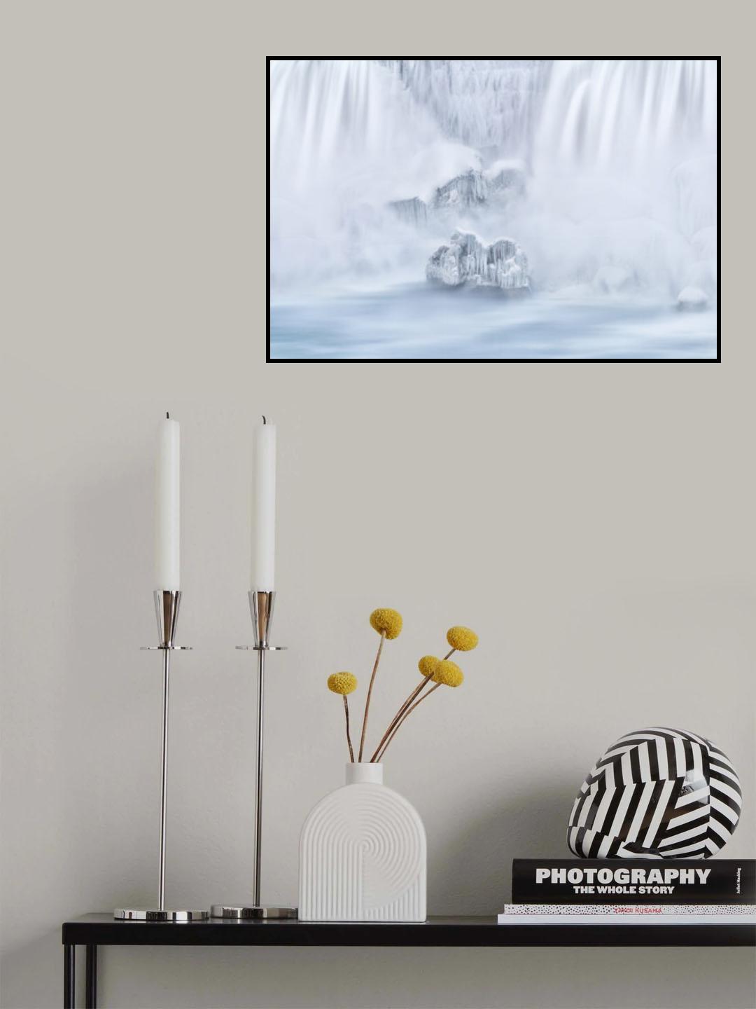 The frozen islands under the Waterfalls Poster och Canvastavla