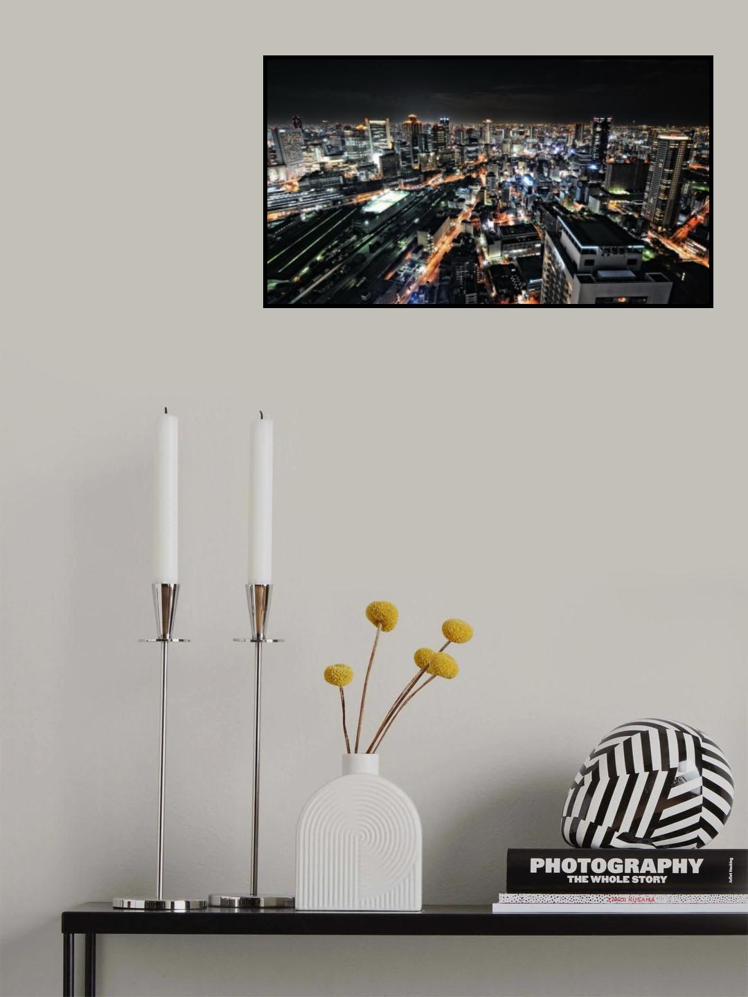 Osaka night view Poster och Canvastavla