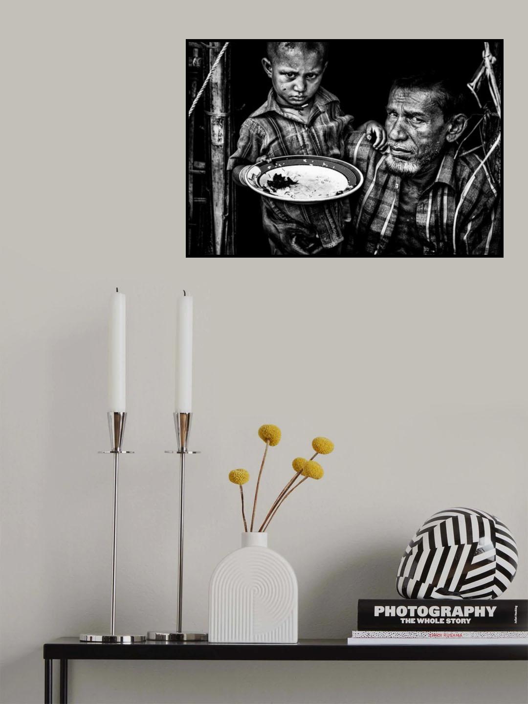 Rohingya refugee father and son - Bangladesh Poster och Canvastavla